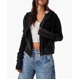 Free People One / Mason Waffle Knit Zip Up Hoodie / sz S